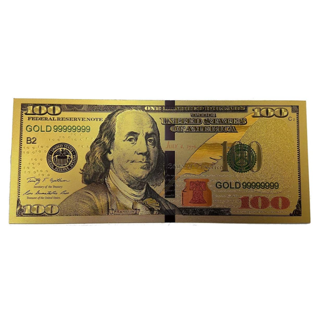 $100 Bill Gold Bookmark