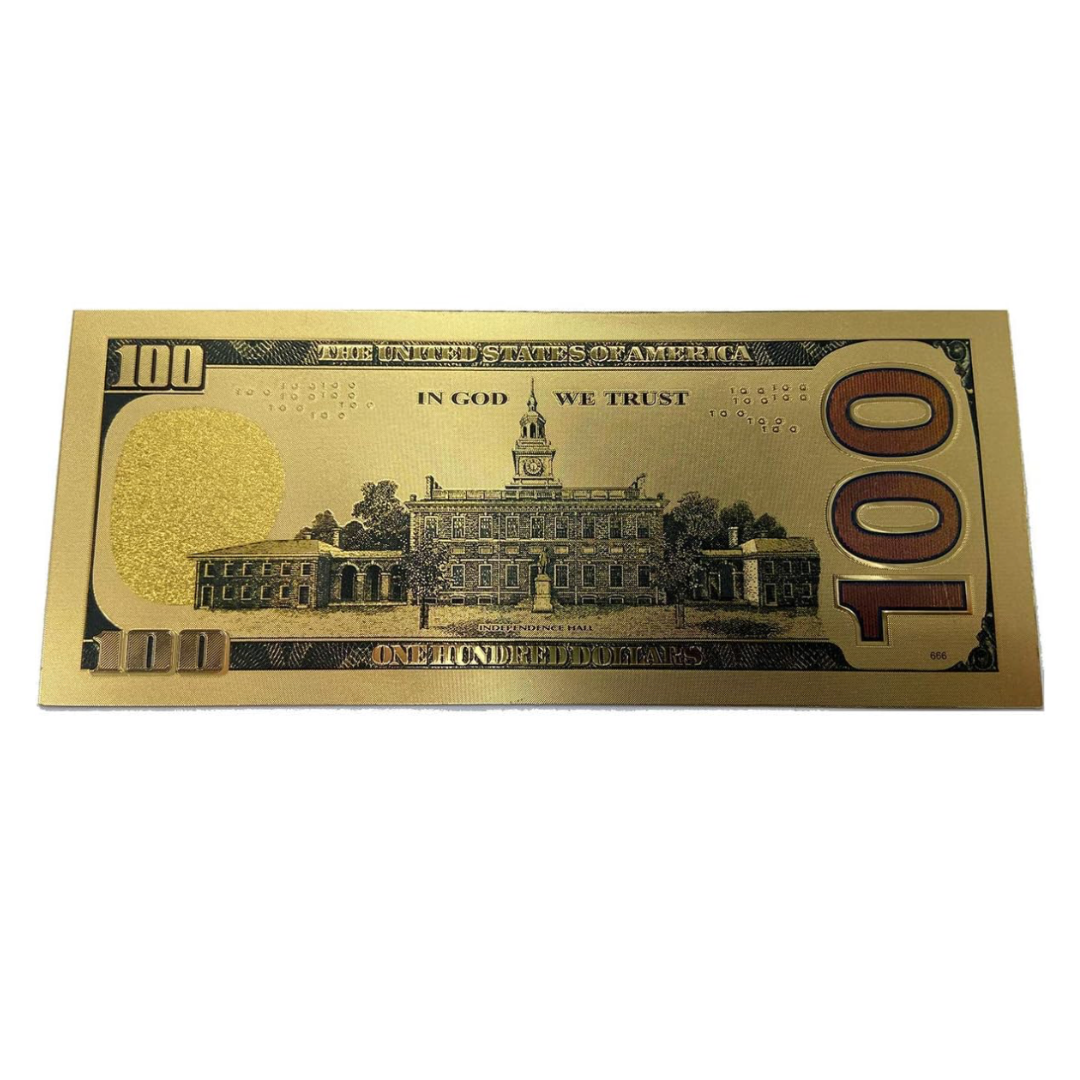 $100 Bill Gold Bookmark